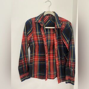 J.crew plaid button down blouse